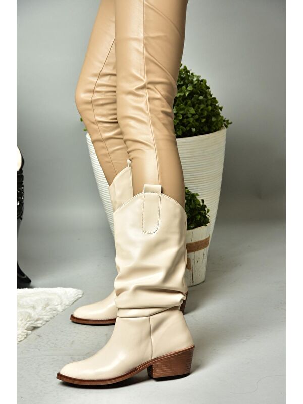 R2800805 Bej Kadın Çizme - Görsel 7