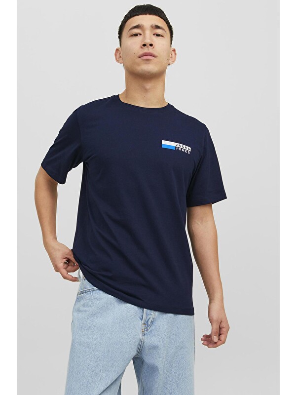 Jack & Jones Pamuklu Slim Fit Bisiklet Yaka Erkek Tişört 12233999