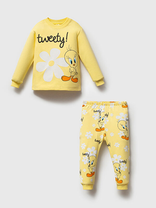 Mahfel Premium Pamuklu Kız Çocuk Baskılı Pijama Takımı 1-6 Yaş