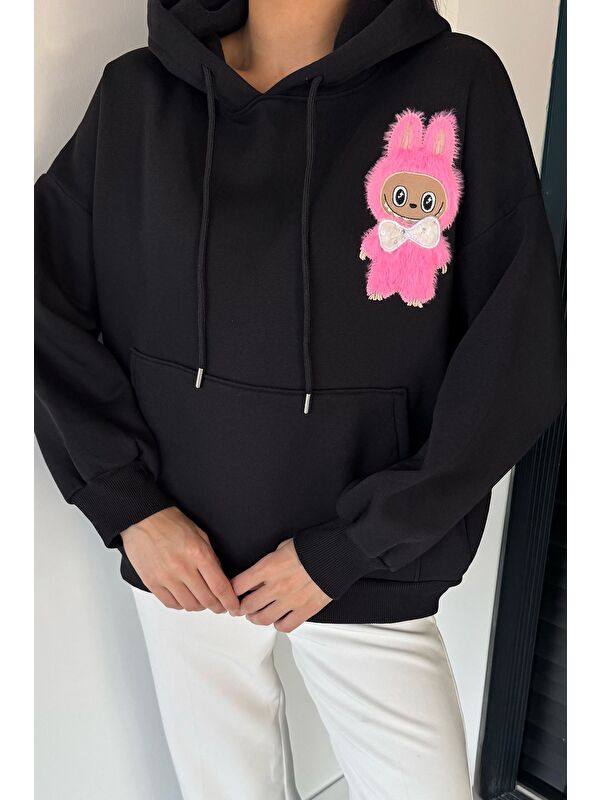 Gülseli Kadın Kapüşonlu Şardonlu Kanguru Cepli Sweatshirt