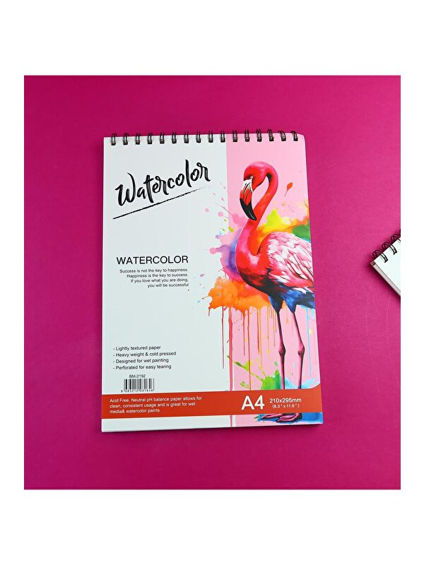 Bam Hediyelik Eşya A4 Spiralli Suluboya Sketchbook Resim Defteri - 24 Yaprak