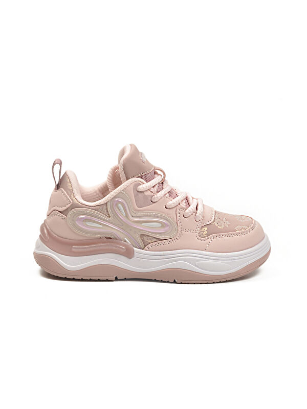 Pudra Bağcıklı Hafif Esnek Kız Çocuk Spor Ayakkabı 1990 F - Görsel 3