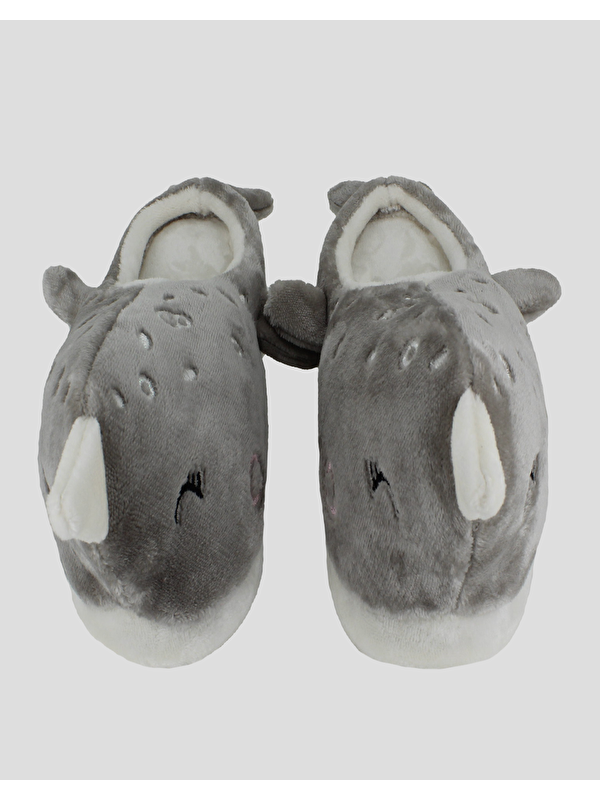 DOLPN- Yunus Balığı Figürlü Krem Kadın Ev içi Ayakkabı - Görsel 3