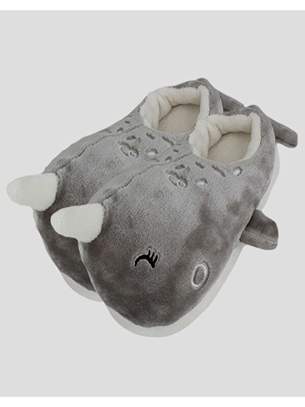 DOLPN- Yunus Balığı Figürlü Krem Kadın Ev içi Ayakkabı - Görsel 4