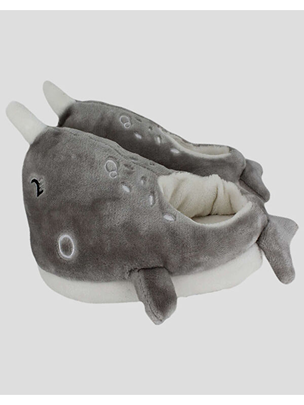 DOLPN- Yunus Balığı Figürlü Krem Kadın Ev içi Ayakkabı - Görsel 5