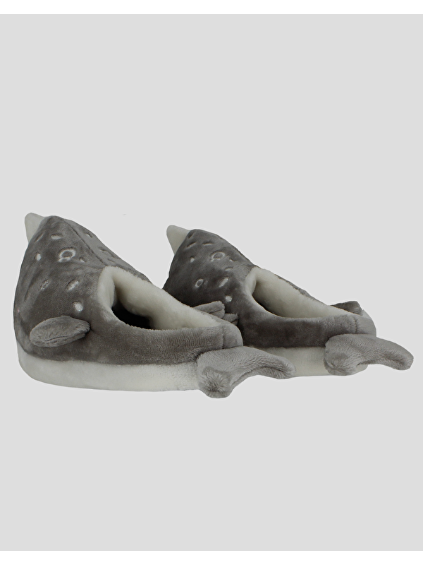 DOLPN- Yunus Balığı Figürlü Krem Kadın Ev içi Ayakkabı - Görsel 11