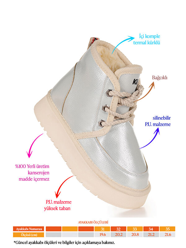 Buck Cilt Bağcıklı Kız Çocuk Bot Ayakkabı - Görsel 3