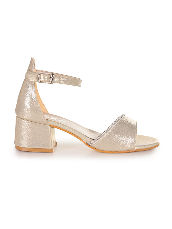 Elos Vakko Günlük Kız Çocuk 4 Cm Topuklu Sandalet Ayakkabı - Görsel 4