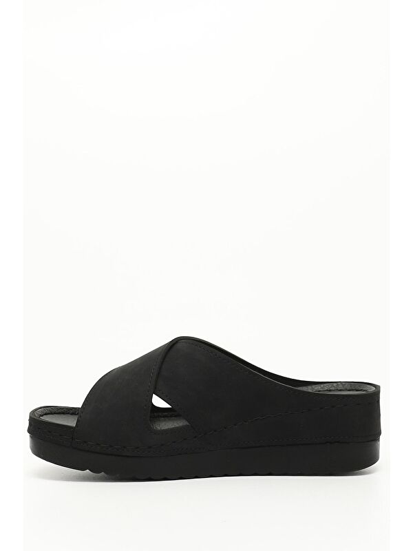 SİYAH Çapraz Bantlı Kadın Günlük Terlik 34059 - Görsel 4