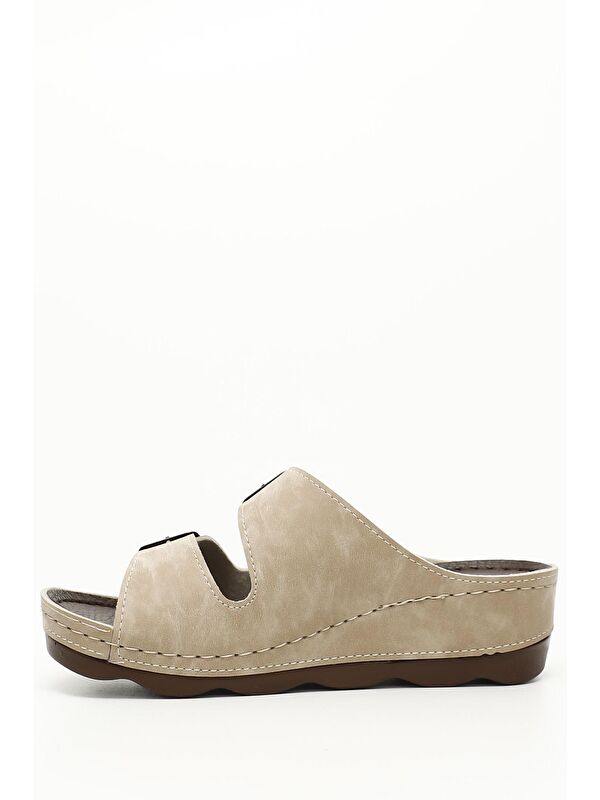 BEJ Tokalı Kadın Günlük Terlik 34054 - Görsel 4