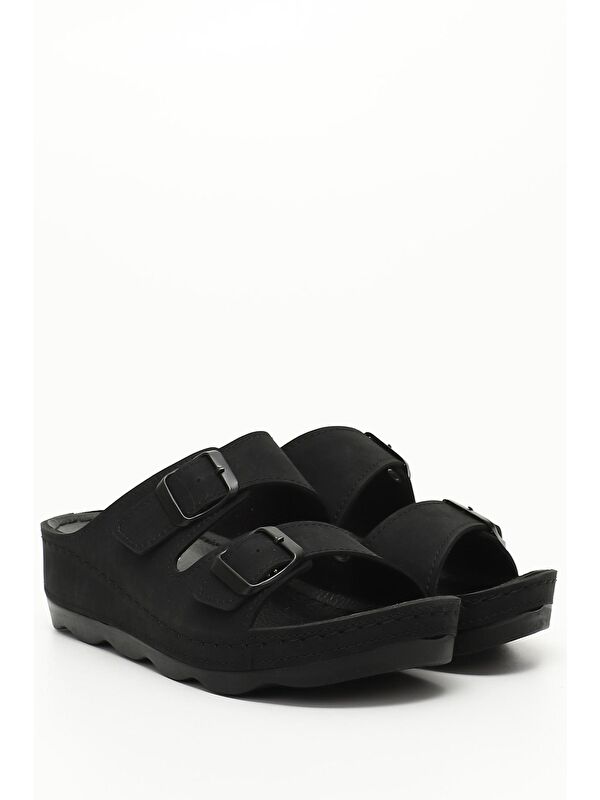 SİYAH Tokalı Kadın Günlük Terlik 34054 - Görsel 3