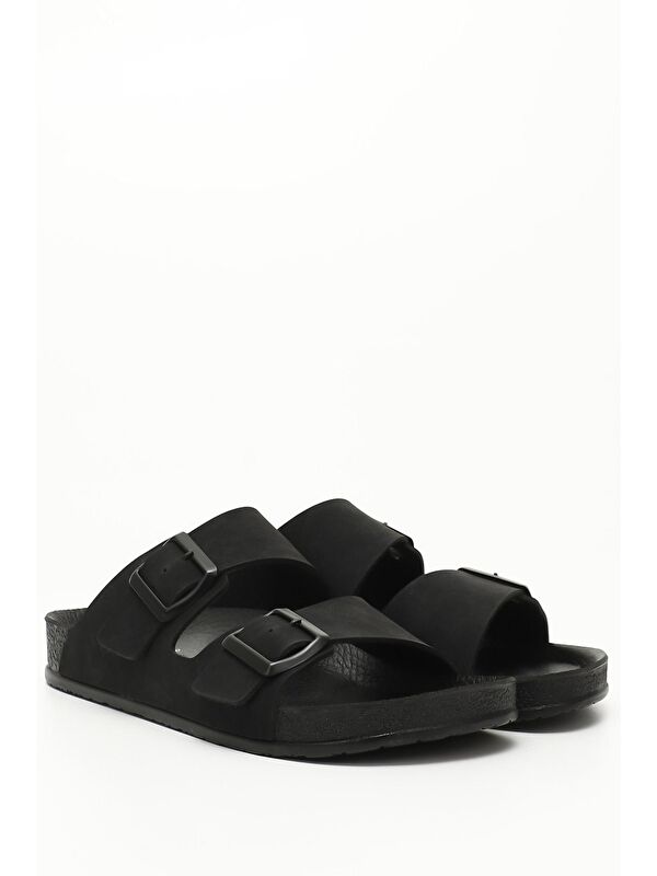 SİYAH Tokalı Kadın Günlük Terlik 34048 - Görsel 3