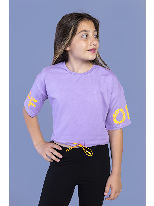 Toontoykids Kız Çocuk Baskılı Crop Tişört