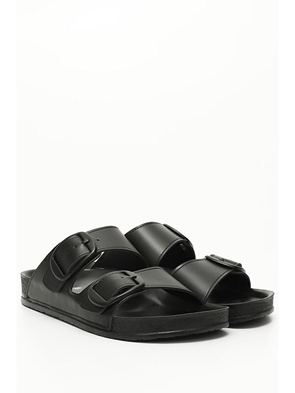 SİYAH Tokalı Kadın Günlük Terlik 34046 - Görsel 3