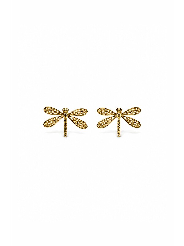 New Obsessions Mini Dragonfly Gold Çivi Küpe