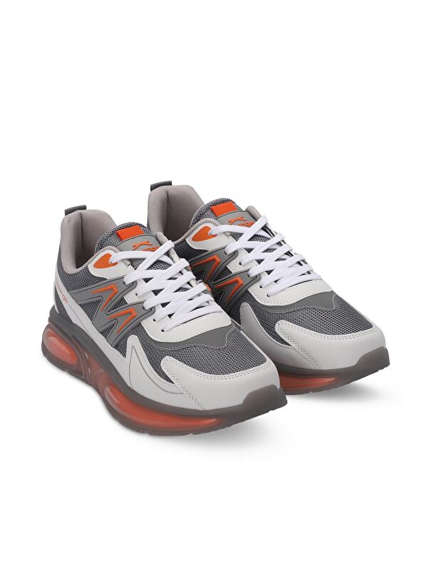 ZIGOR Erkek Sneaker Ayakkabı Gri / Turuncu - Görsel 3