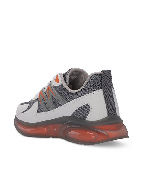 ZIGOR Erkek Sneaker Ayakkabı Gri / Turuncu - Görsel 4