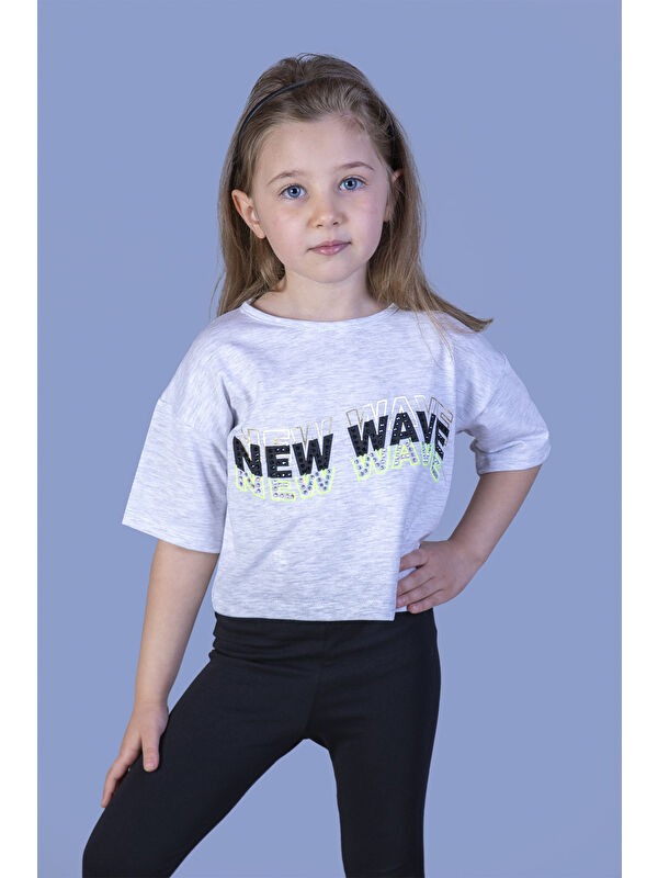 Toontoykids Kız Çocuk New Wave Baskılı Taş İşlemeli Tişört