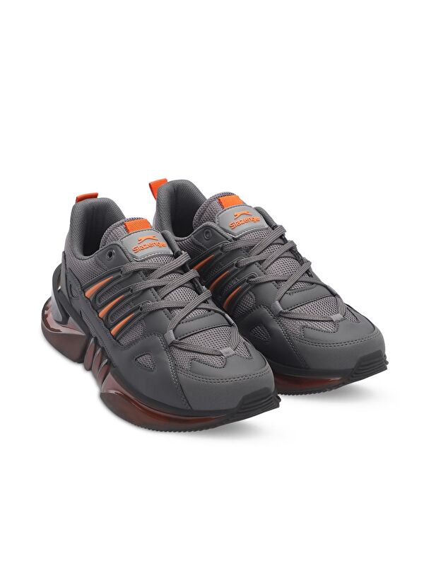 ZALAR Erkek Sneaker Ayakkabı Koyu Gri / Turuncu - Görsel 3