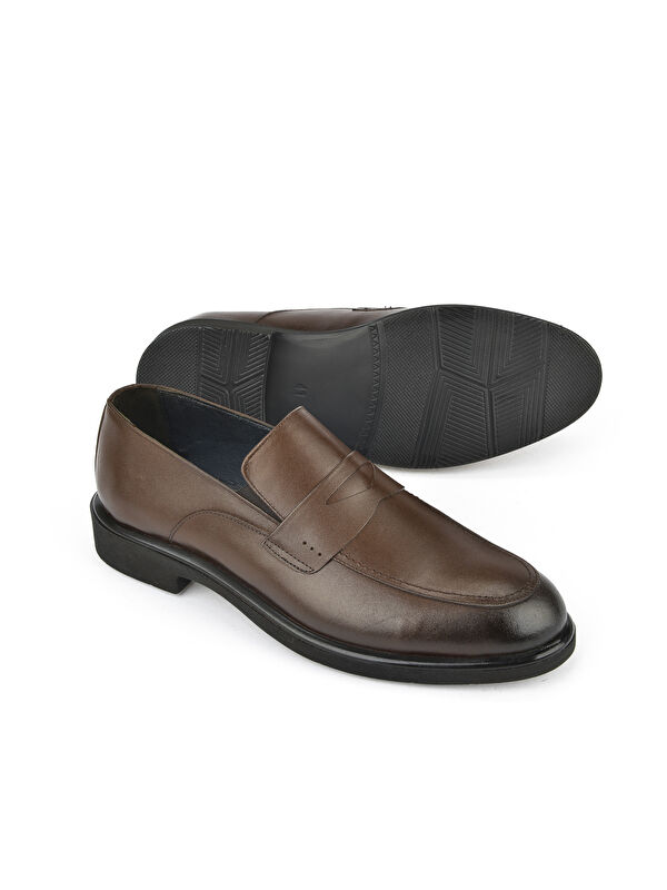 Erkek Hakiki Deri Klasik Ayakkabı 15148Z871 Kahve - Görsel 5