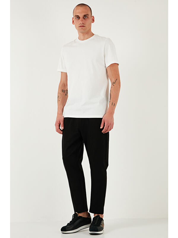 Buratti Pamuklu Regular Fit Yüksek Bel Düz Paça Çimalı %100 Pamuk Jogger Pantolon 5908058