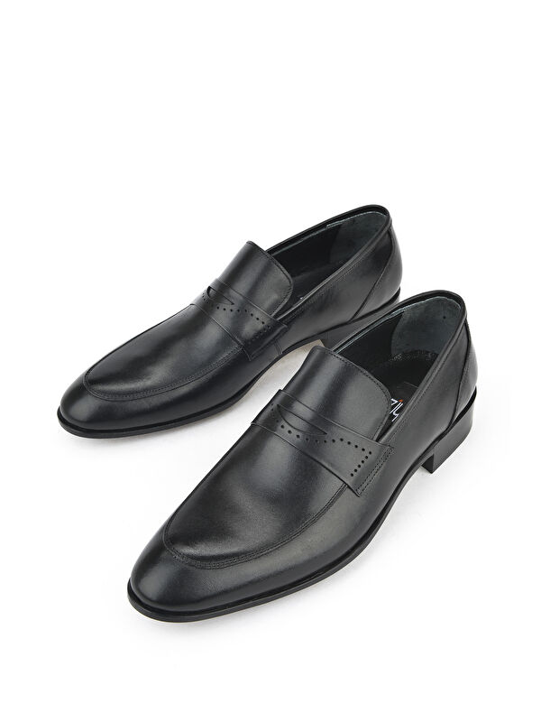 Erkek Hakiki Deri Klasik Ayakkabı 151985Z0140 Siyah - Görsel 6