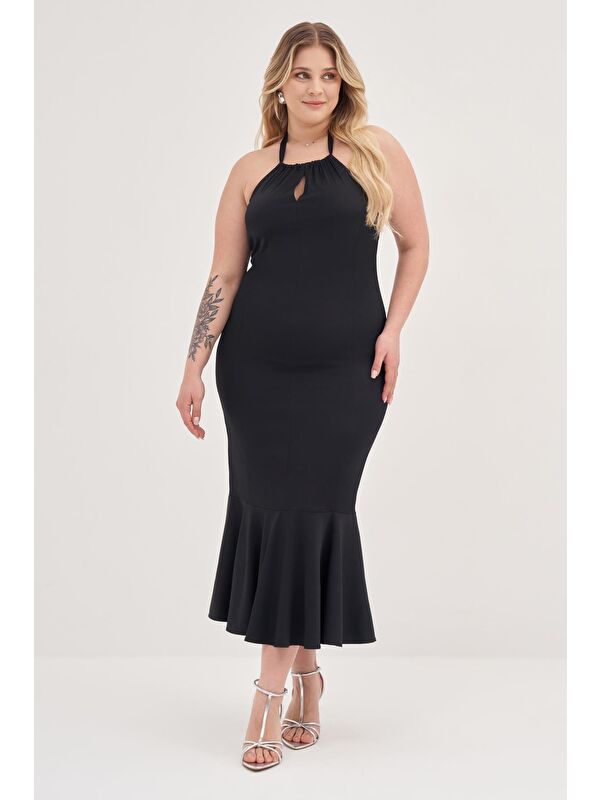 Mylinemoda Boyundan Bağlamalı Vücuda Oturan Elbise