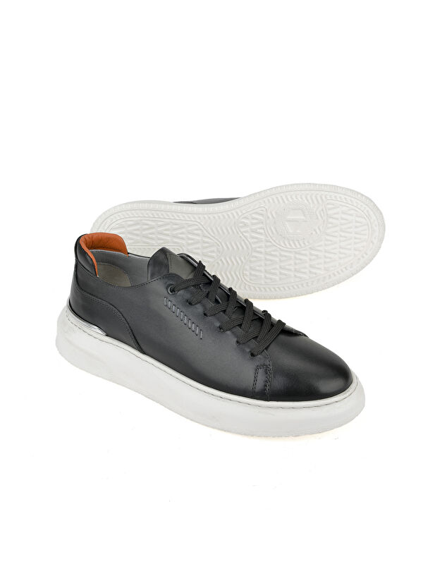 Erkek Hakiki Deri Sneaker 151987Z024 Siyah - Görsel 5