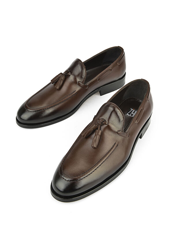 Erkek Hakiki Deri Klasik Ayakkabı 1511027Z206 Kahve - Görsel 6