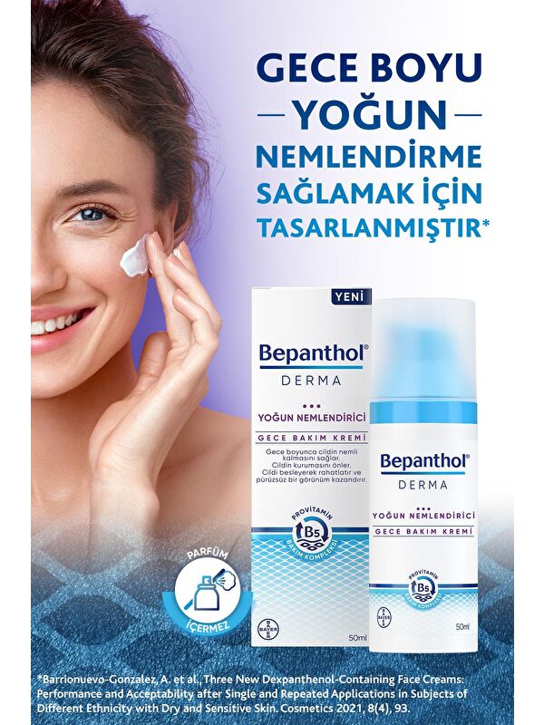 Bepanthol Derma Yoğun Nemlendirici Gece Bakım Kremi 50 ml