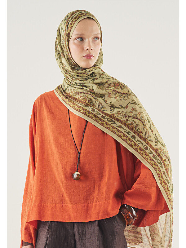 Fresh Scarfs Ethnıc Touch Desen Soft Viskon Şal Bej