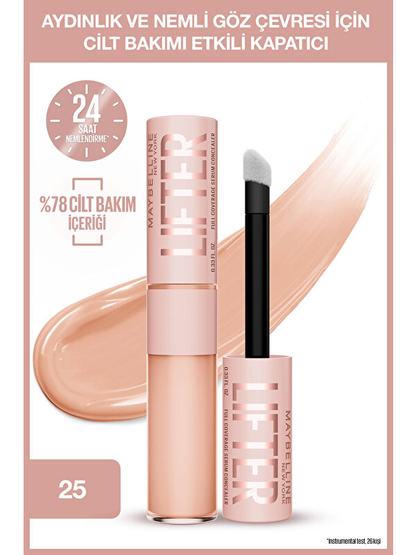 Maybelline New York Lifter Kafein ve Peptitler İçeren Nemlendiren ve Aydınlatan Kapatıcı - 25