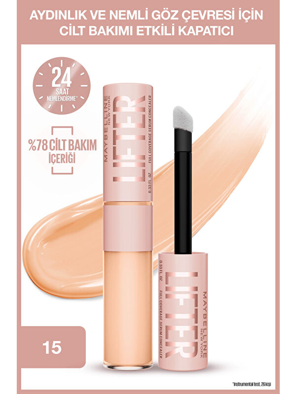 Maybelline New York Lifter Kafein ve Peptitler İçeren Nemlendiren ve Aydınlatan Kapatıcı - 15