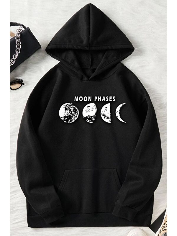 uyguntarz Unisex Moon Phases Baskılı Sweatshirt