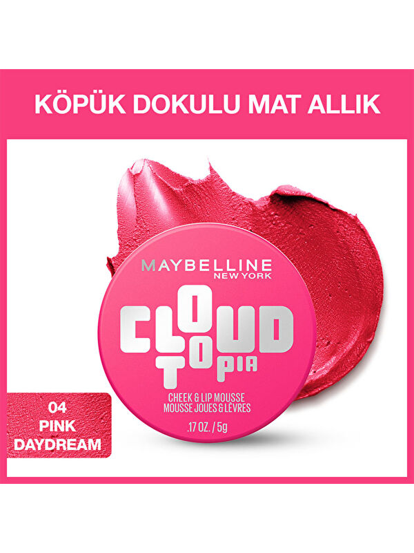 Maybelline New York Cloudtopia Köpük Dokulu Mat Allık 04 Pink Daydream