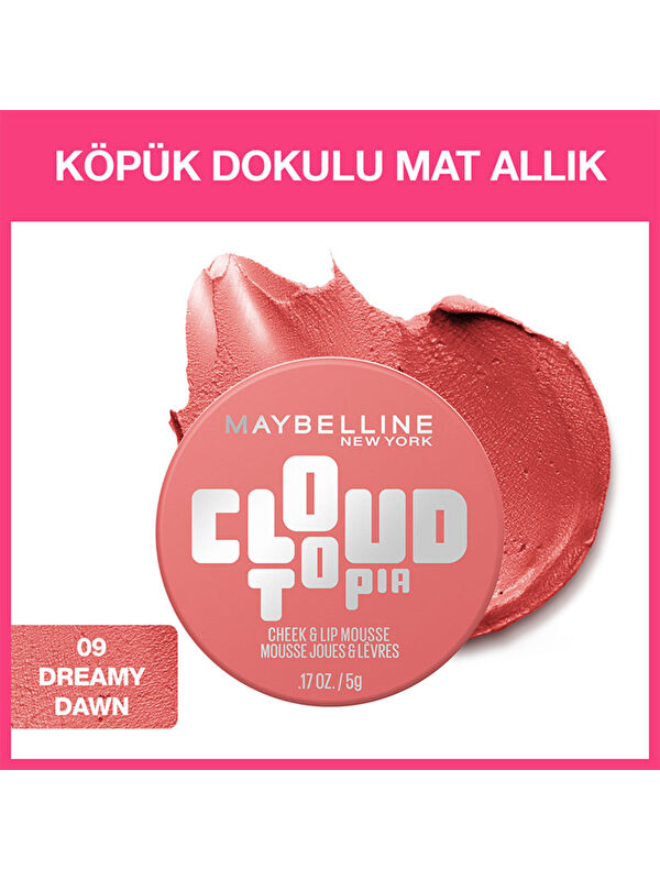 Maybelline New York Cloudtopia Köpük Dokulu Mat Allık 09 Dreamy Dawn