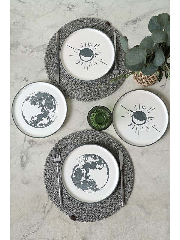 Keramika Black Shadow Nordic Pasta Tabağı 22 Cm 4 Adet