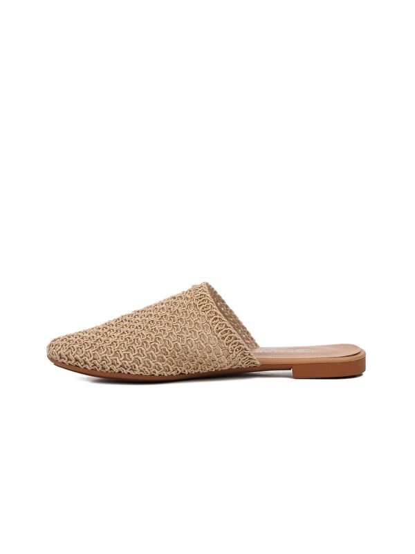 Bej Örgülü Kadın Sabo Terlik 335166 - Görsel 3