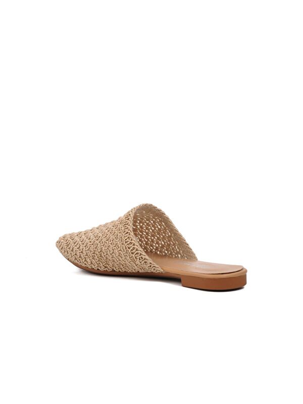 Bej Örgülü Kadın Sabo Terlik 335166 - Görsel 5
