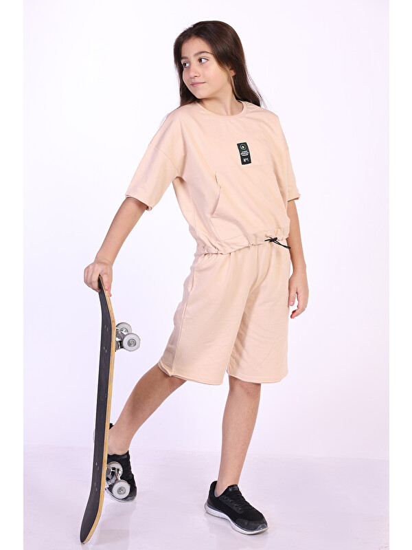 Toontoykids Kız Çocuk Cepli Şortlu Takım