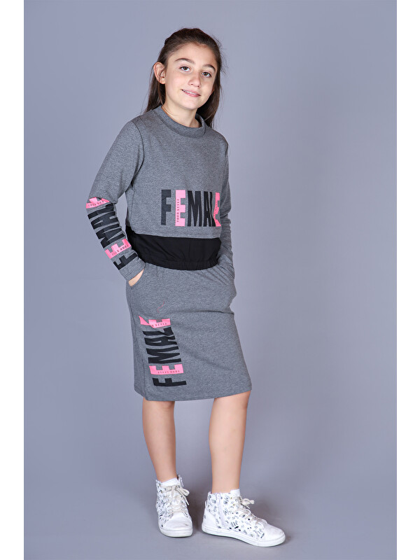Toontoykids Kız Çocuk Female Baskılı Etekli Takım