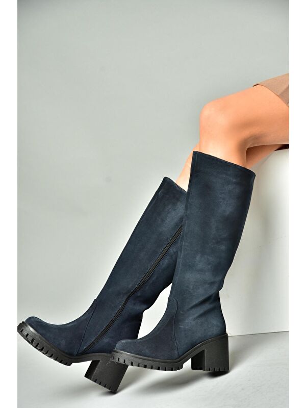 R6540477 Lacivert Kadın Çizme - Görsel 3