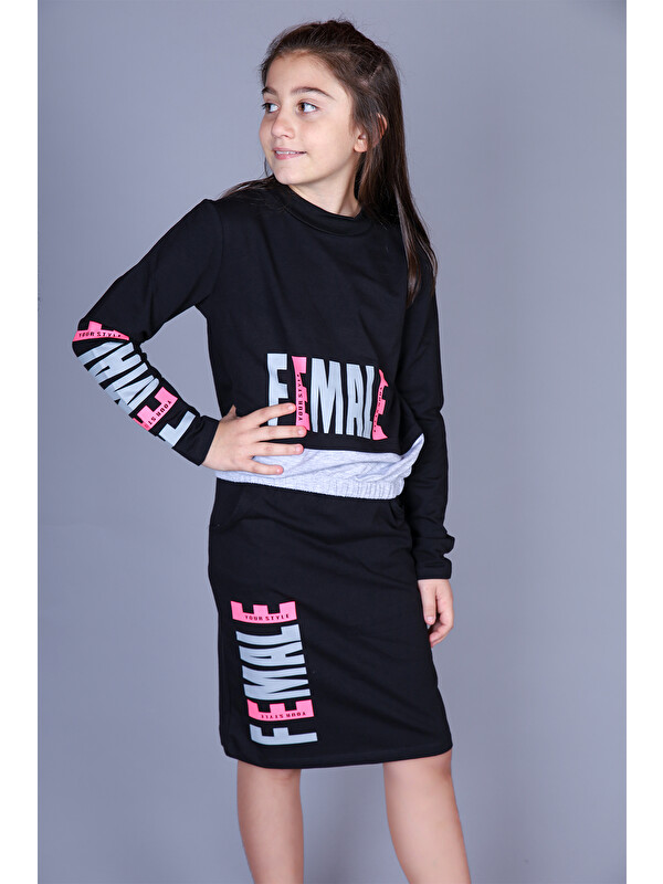 Toontoykids Kız Çocuk Female Baskılı Etekli Takım