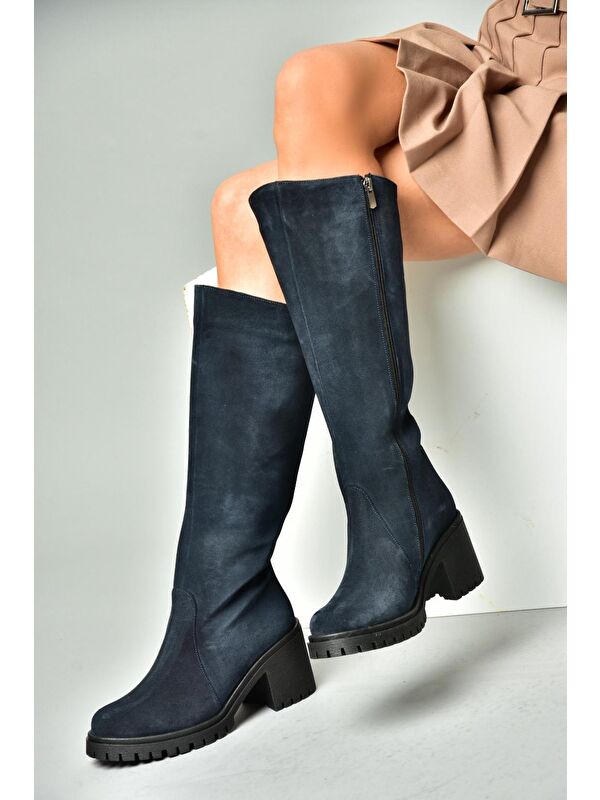 R6540477 Lacivert Kadın Çizme - Görsel 5