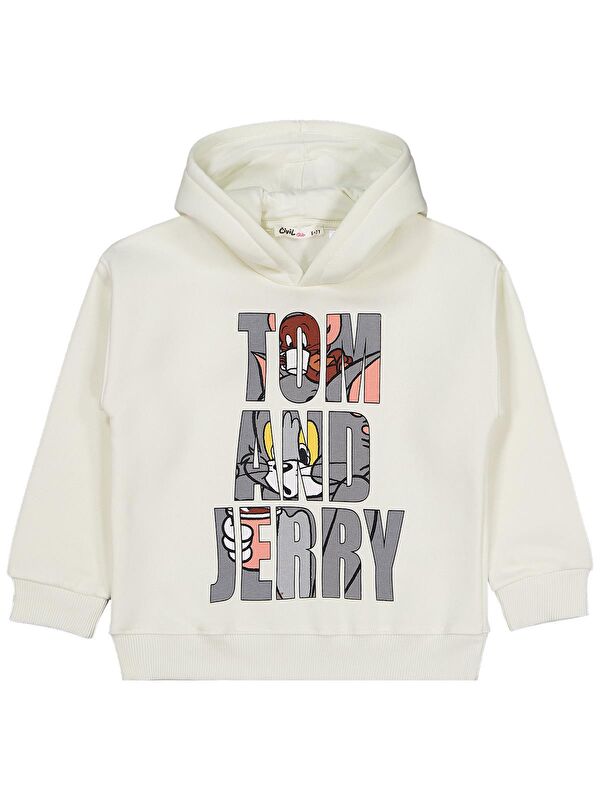 Tom And Jerry 6-9 Yaş Sweatshirt - Ekru 7-8 Yaş