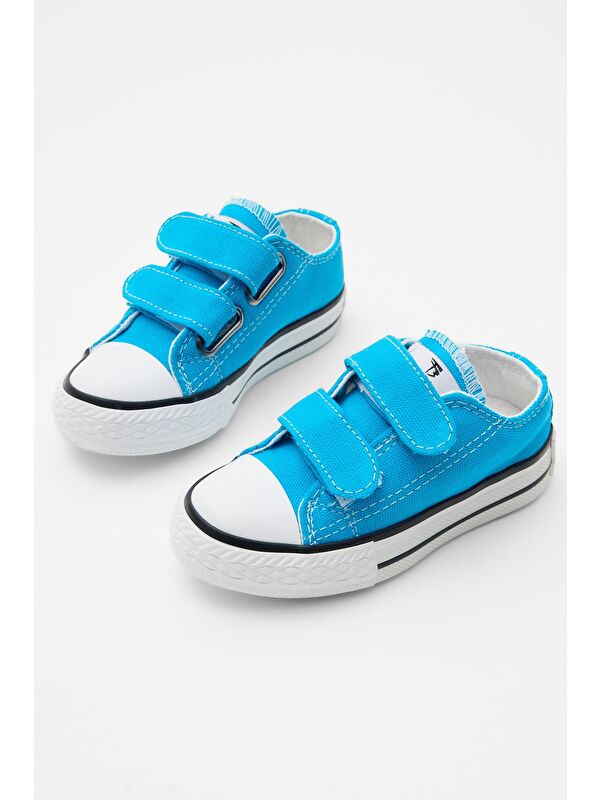 Çocuk Unisex Bebe Mavisi Rahat Kalıp Cırtlı Sneaker - Görsel 4