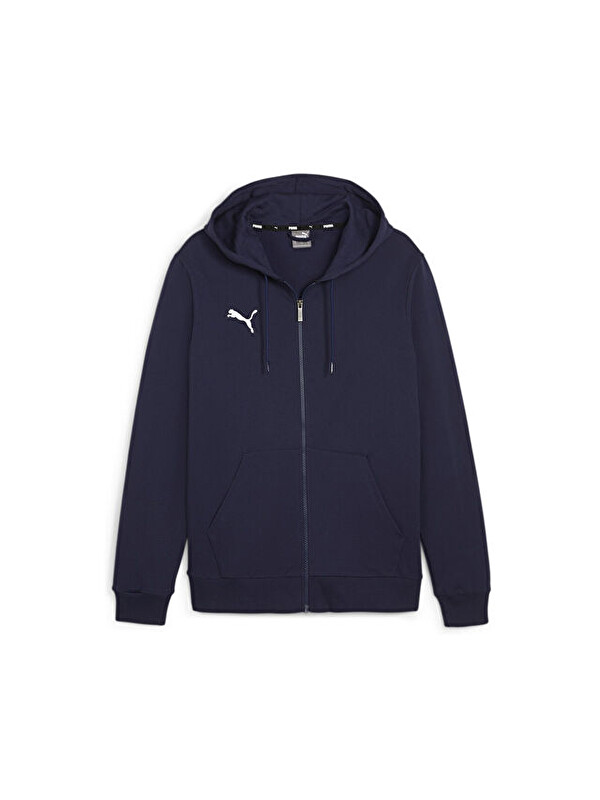 Puma Teamgoal Casuals Hooded Erkek Fermuarlı Sweatshirt 65859506 Lacivert