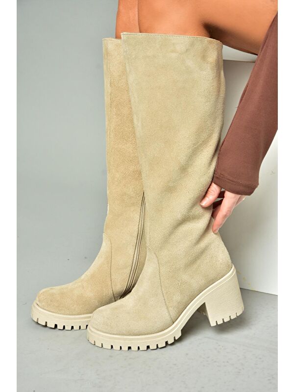 R6540477 Bej Kadın Çizme - Görsel 3