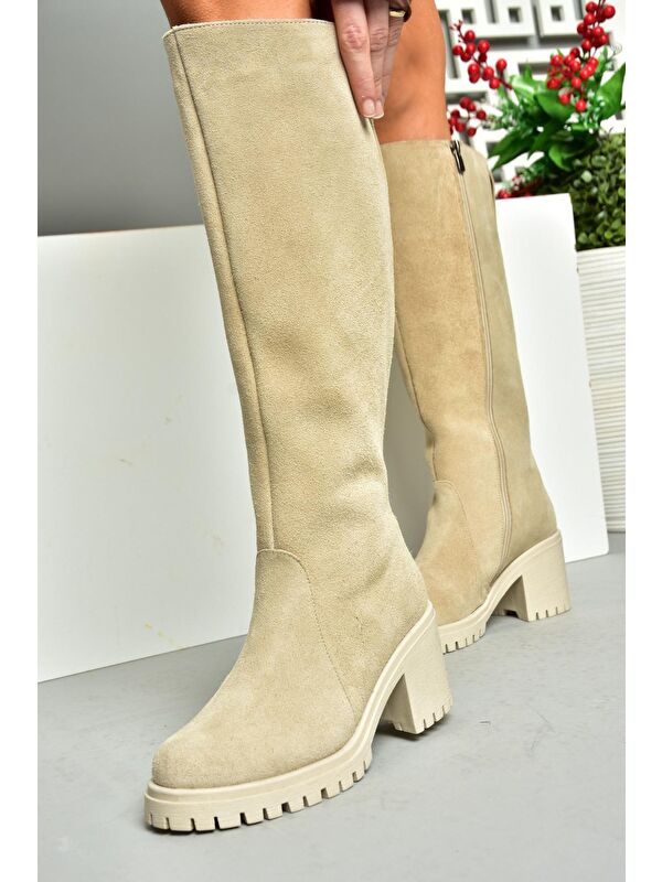 R6540477 Bej Kadın Çizme - Görsel 4