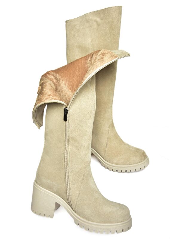 R6540477 Bej Kadın Çizme - Görsel 7